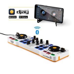 Hercules DJControl Mix – Controller DJ Wireless Bluetooth per Smartphone (iOS e Android) – App djay – 2 Banchi