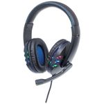 Manhattan 176088 cuffia e auricolare Cablato A Padiglione Musica e Chiamate Nero Blu (USB GAMING LED HEADSET 1.8M- - BUI