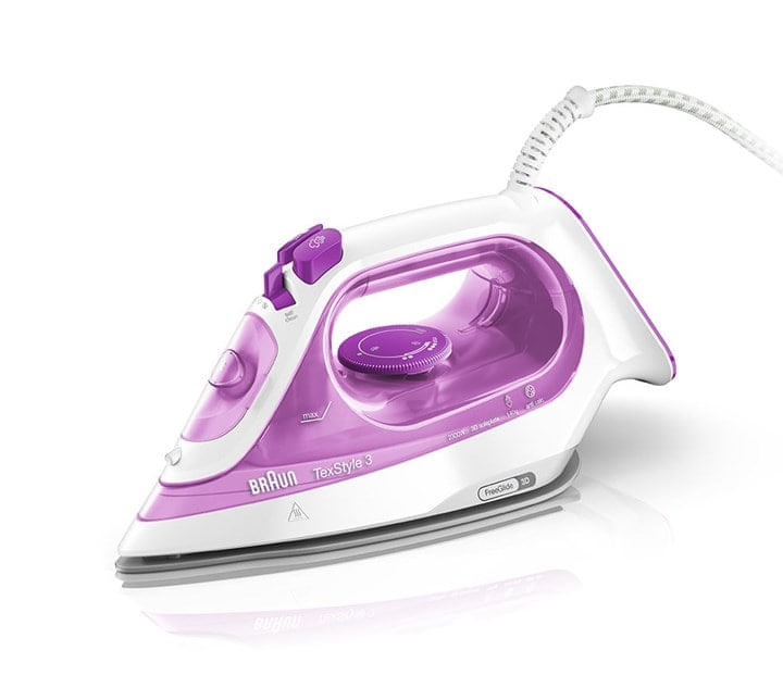 Braun TexStyle 3 SI 3030 Ferro da stiro a secco e a vapore Ceramic Ultra Glide Rosa 2300 W
