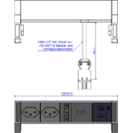 Bachmann Desk 2 prolunghe e multiple 2 presa(e) AC Interno Nero, Bianco