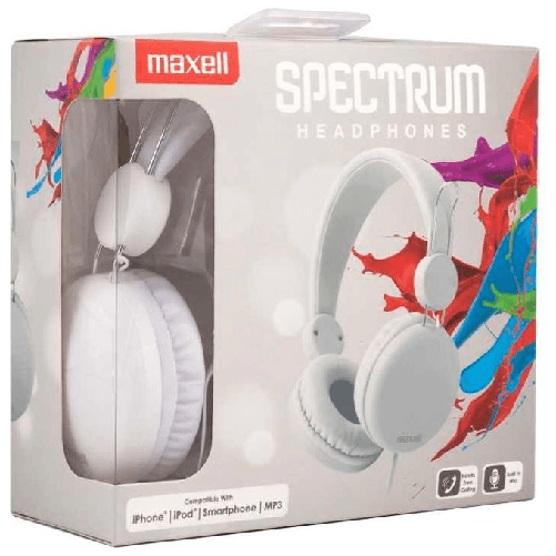 Maxell-Spectrum-Cuffie-Padiglione-auricolare-Connettore-3.5-mm-Bianco