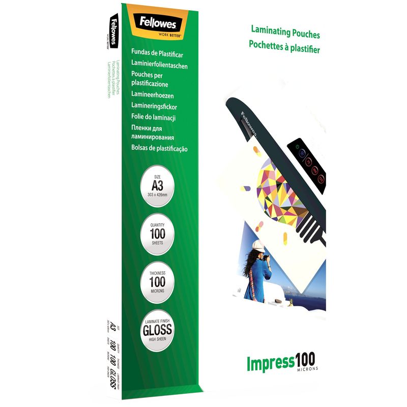 FELLOWES-POCHETTES-A3-100-MICRONS-X-100