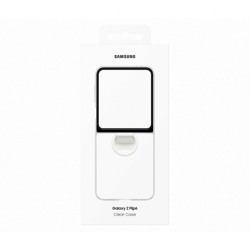 Samsung-Galaxy-Z-Flip6-Clear-Case-with-Ring-Trasparente