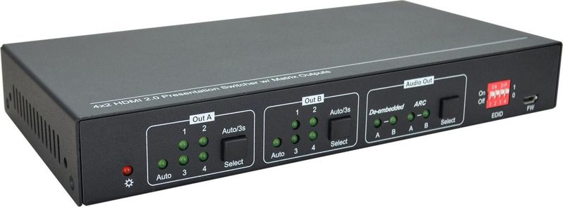 Vivolink-VLHDMIMAT4X2RS-interruttore-a-matrice-Commutatore-a-matrice-scalare-75-W--HDMI-2.0-4x2-Matrix-switcher---.---Wa