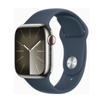 Apple Watch Series 9 GPS Cassa 41mm in Alluminio Argento con Cinturino Sport Blu Tempesta - M/L