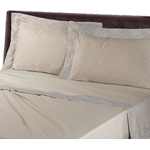 FIRENZE COLLEZIONE MON AMOUR ELEGANTE COMPLETO LENZUOLA MATRIMONIALE MISURA MAXI IN COTONE COLORE BEIGE