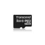 Transcend 8GB microSD w/ adapter  Geschwindigkeitsklasse UHS Class 1 / Class10  Lesegeschwindigkeit Bis zu 90 MB/s