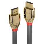 Lindy 37866 cavo HDMI 10 m HDMI tipo A Standard Oro Grigio (10m Standard HDMI Cable Gold - Line - Warranty 300M)