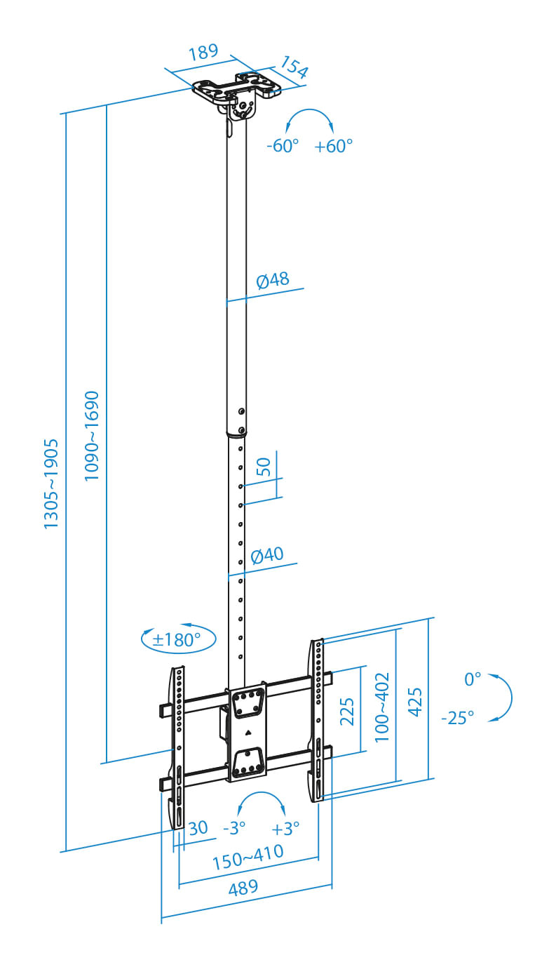 TooQ-LPCE1175TSLI-XL-B-Supporto-TV-a-parete-1905-cm--75---Nero