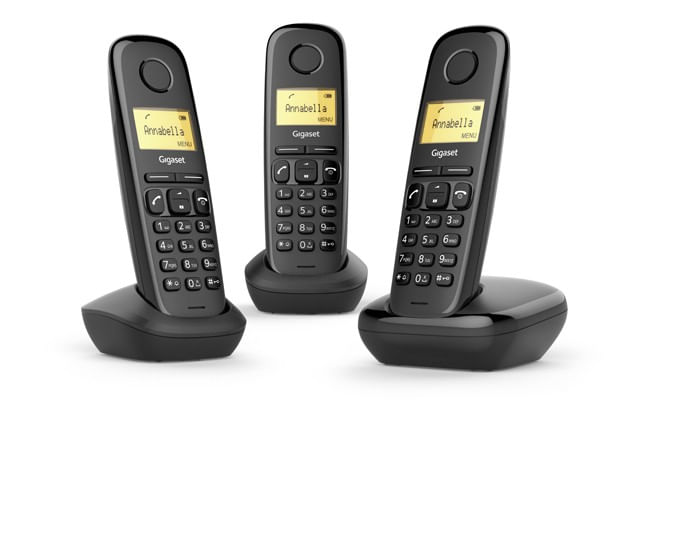 Gigaset-A170-Trio-Telefono-analogico-DECT-Identificatore-di-chiamata-Nero