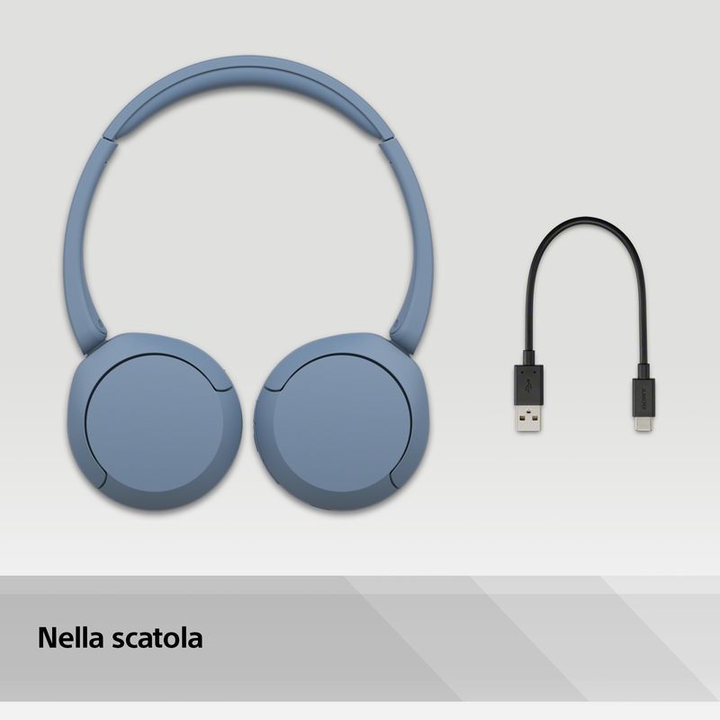 Sony-Cuffie-Bluetooth-wireless-WH-CH520---Durata-della-batteria-fino-a-50-ore-con-ricarica-rapida-stile-on-ear---Blu