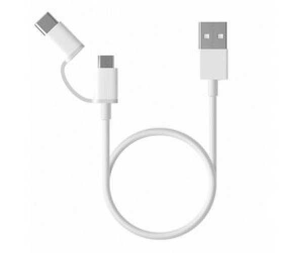 Xiaomi-Mi-2-in-1-USB-Cable-Micro-USB-to-Type-C-30cm-cavo-USB-03-m-USB-2.0-USB-A-Micro-USB-B-Bianco