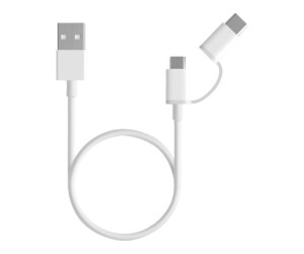 Xiaomi-Mi-2-in-1-USB-Cable-Micro-USB-to-Type-C-30cm-cavo-USB-03-m-USB-2.0-USB-A-Micro-USB-B-Bianco