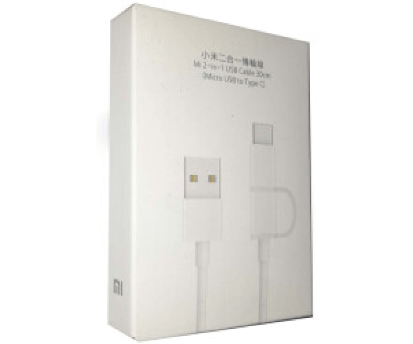 Xiaomi-Mi-2-in-1-USB-Cable-Micro-USB-to-Type-C-30cm-cavo-USB-03-m-USB-2.0-USB-A-Micro-USB-B-Bianco