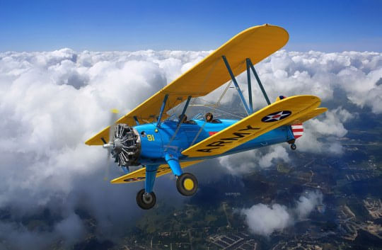 Revell-Stearman-PT-17-Kaydet-Fixed-wing-aircraft-model-Montagesatz-1-32--03837-