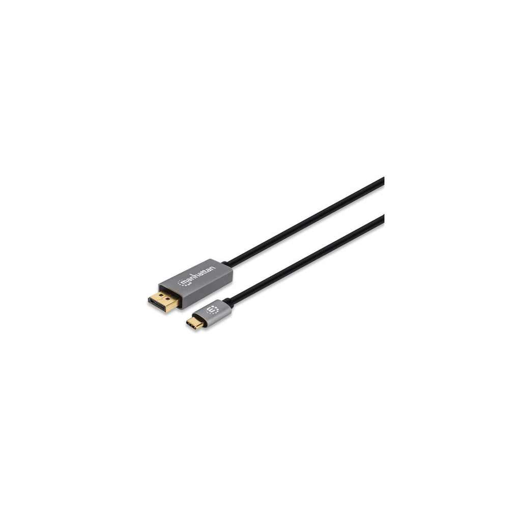 Manhattan 354851 cavo e adattatore video 3 m USB tipo-C DisplayPort Nero Argento (USB-C TO DISPLAYPORT 8K/60HZ 3M - -MAL