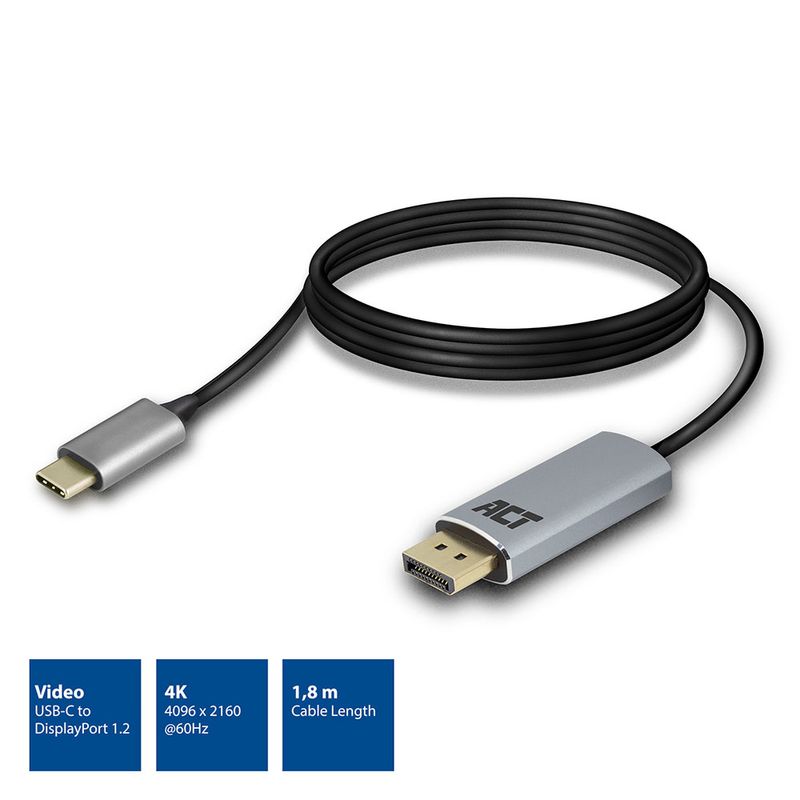 Cavo-ACT-AC7035-da-USB-C-a-DisplayPort-18-metri