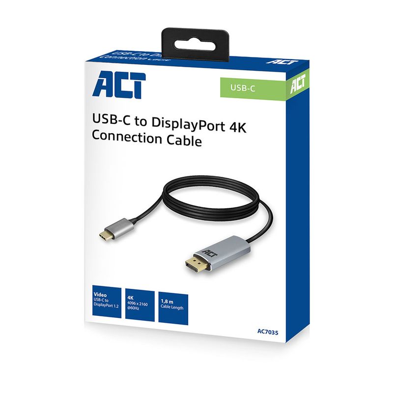 Cavo-ACT-AC7035-da-USB-C-a-DisplayPort-18-metri