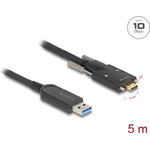 DeLOCK Cavo ottico attivo USB 10 Gbps-A maschio per USB Type-C maschio con viti sui lati da 5 m