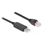 DeLOCK Cavo di connessione seriale con chipset FTDI, USB 2.0 Tipo-A maschio per RS-232 RJ45 maschio da 1 m nero