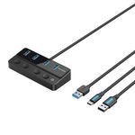 Vention CHWBF hub di interfaccia USB 3.2 Gen 1 (3.1 Gen 1) Type-A 5000 Mbit/s Nero