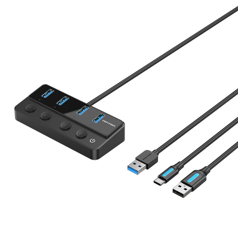 Vention-CHWBF-hub-di-interfaccia-USB-3.2-Gen-1--3.1-Gen-1--Type-A-5000-Mbit-s-Nero