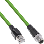 InLine Cavo di rete industriale M12 8-pin X-coded to RJ45 plug Cat.6A PUR 20m