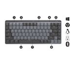 Logitech-MX-Mini-Mechanical-tastiera-Ufficio-RF-senza-fili--Bluetooth-QWERTY-US-International-Grafite-Grigio--MX-MECH.-M