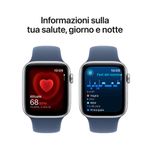 Apple-Watch-SE-GPS-44mm-Cassa-in-Alluminio-Color-Argento-con-Denim-Sport-Band---S-M