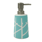 dispenser sapone in ceramica albero blu e bianco