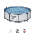 Bestway Steel Pro 56420 piscina fuori terra Piscina con bordi Piscina rotonda 10250 L Grigio, Bianco