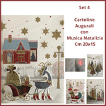 Cartolina augurale buon natale musicale set 4 biglietti decorazioni natalizie vintage addobbi auguri regali idee regalo originali