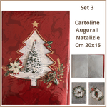 Cartolina augurale di buon natale con busta rossa set 3 biglietti decorazioni natalizie vintage  addobbi natalizi auguri idee regali originali