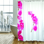 lanyu tenda doccia in poliestere 180x200cm bianco/rosa