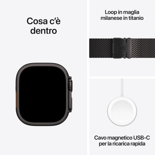 Apple-Watch-Ultra-2-GPS---Cellular-49mm-Cassa-Titanio-Nero-con-Nero-Titanium-Milanese-Loop---L