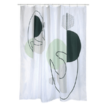 tenda doccia stile minimalista 180x200cm bianco verde