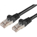 M-Cab CAT6A U/FTP cavo di rete Nero 1 m U/FTP STP (CAT6A U/FTP FLAT 1M BLACK - 10GBIT PATCH CABLE CU)