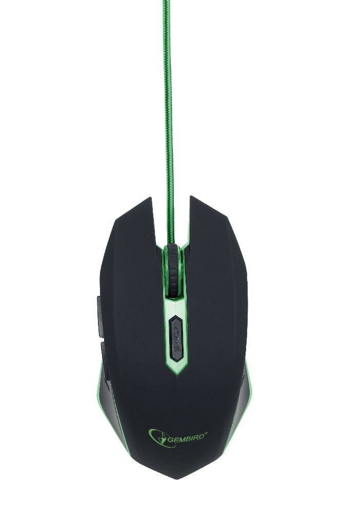 Gembird-Mouse-USB-2400-DPI-Ambidestro-Nero-Verde-MUSG-001-G