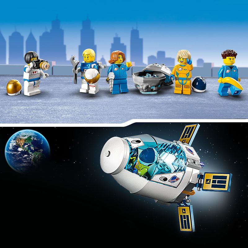 LEGO-City-60349-Stazione-Spaziale-Lunare-Base-NASA-con-5-Minifigure-di-Astronauti-Giochi-Creativi-per-Bambini-di-6--Anni