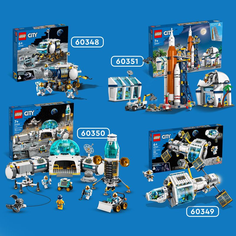 LEGO-City-60349-Stazione-Spaziale-Lunare-Base-NASA-con-5-Minifigure-di-Astronauti-Giochi-Creativi-per-Bambini-di-6--Anni