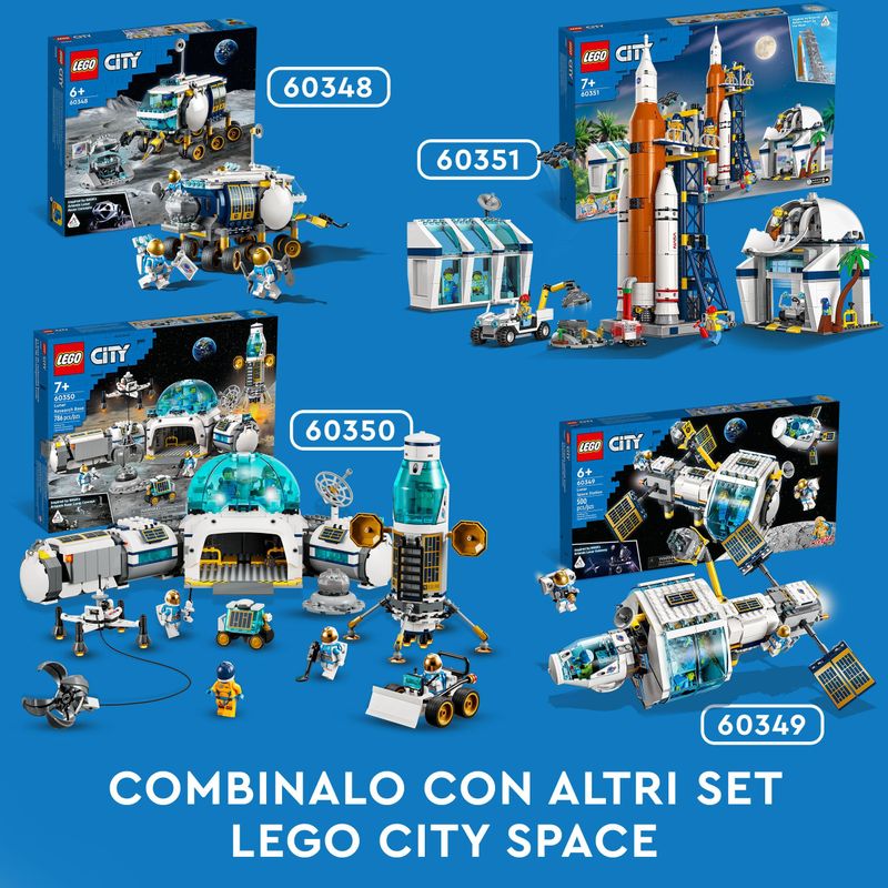 LEGO-City-60349-Stazione-Spaziale-Lunare-Base-NASA-con-5-Minifigure-di-Astronauti-Giochi-Creativi-per-Bambini-di-6--Anni