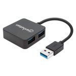 Manhattan 162296 hub di interfaccia USB 3.2 Gen 1 3.1 Gen 1 Type-A 5000 Mbit/s Nero (USB-A 4-PORT HUB USB 3.0- - BUS POW