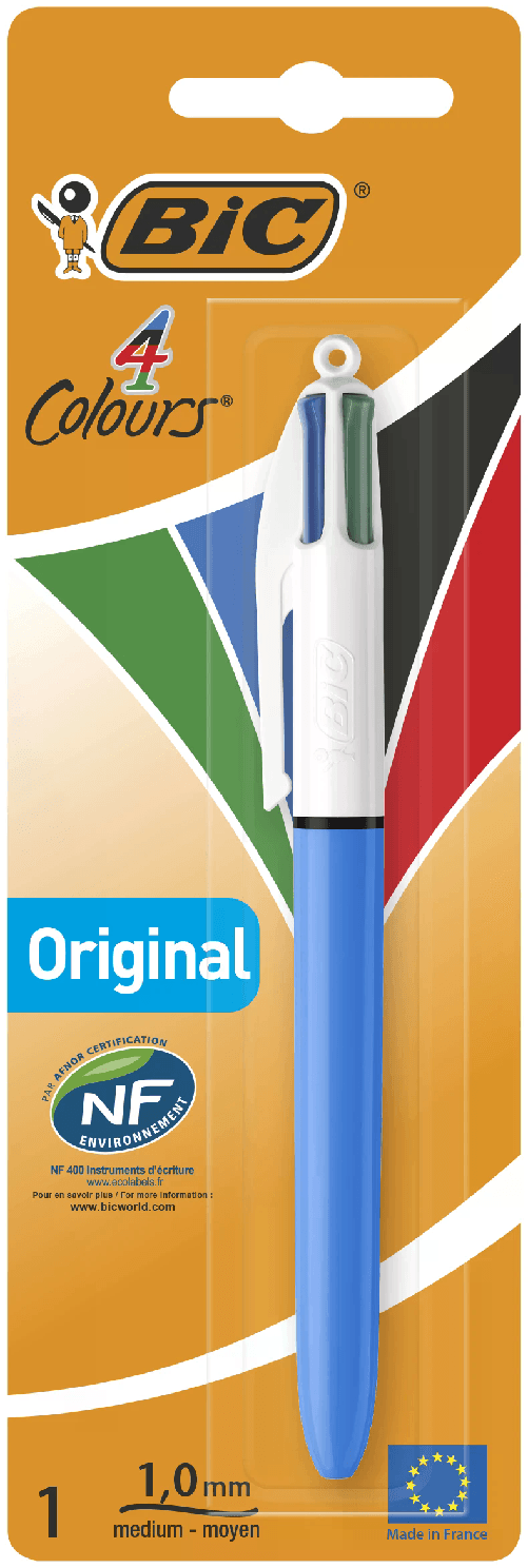 BIC-4-Colori-Original-Penna-a-Sfera--Punta-1mm--Confezione-da-1