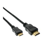 InLine Mini cavo HDMI ad alta velocitÃ  - Connettore da A a C - zincato cont. - nero - 0 -5m