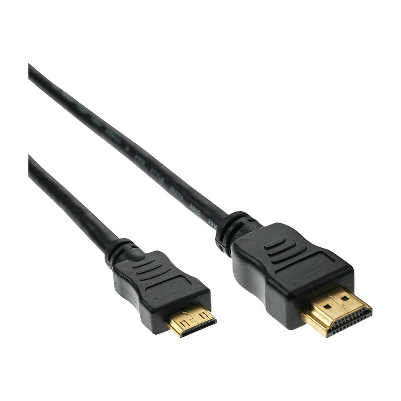 Mini-cavo-HDMI-ad-alta-velocitA ---Connettore-da-A-a-C---zincato-cont.---nero---0--5m