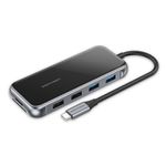 Vention TFGHB replicatore di porte e docking station per laptop Cablato USB 3.2 Gen 1 (3.1 Gen 1) Type-C Grigio, Argento