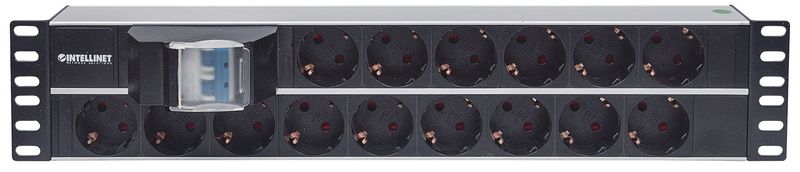 Intellinet-714051-unitA -di-distribuzione-dell-energia--PDU--15-presa-e--AC-2U-Alluminio-Nero