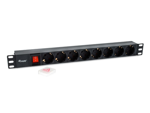 Equip-333286-unit--di-distribuzione-dell-energia-PDU-8-presae-AC-1U-Nero--8-Outlet-German-Power---Distribution-Unit-With