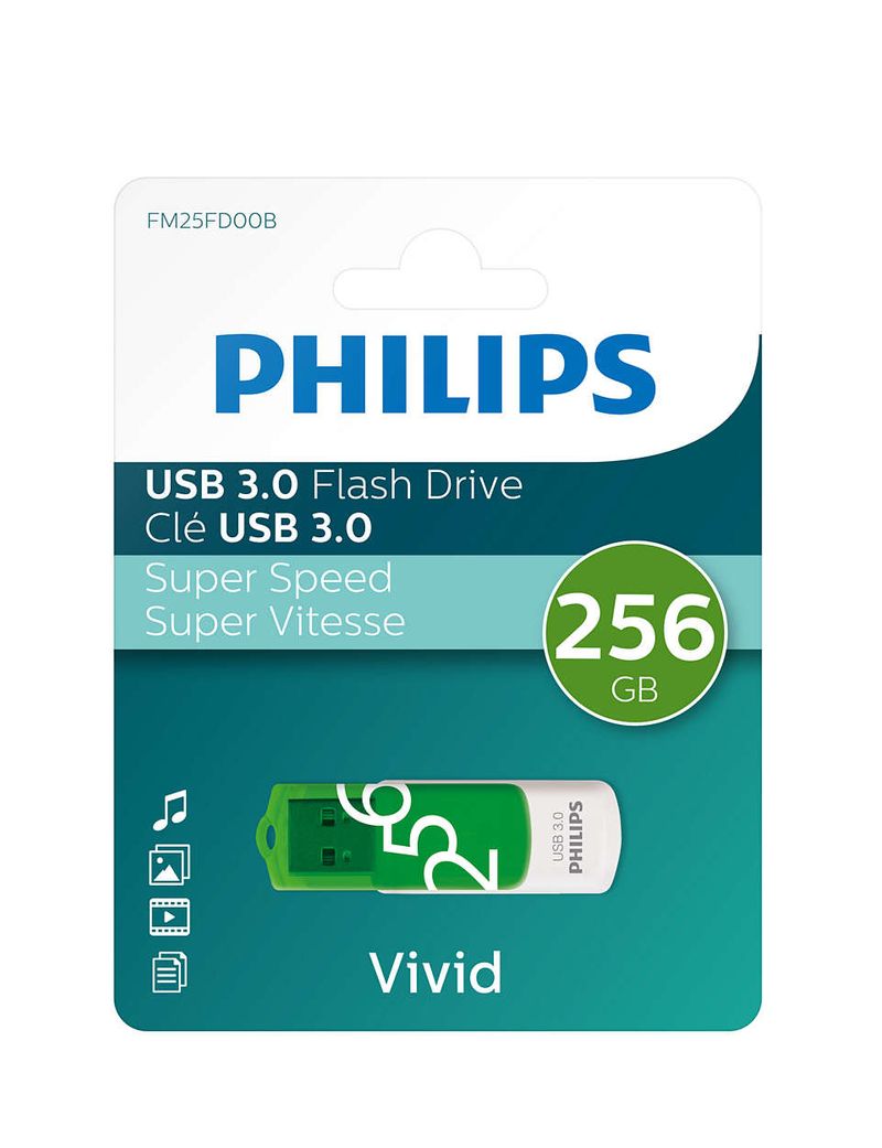 Philips-FM25FD00B-00-unitA -flash-USB-256-GB-USB-tipo-A-3.2-Gen-1--3.1-Gen-1--Verde-Bianco