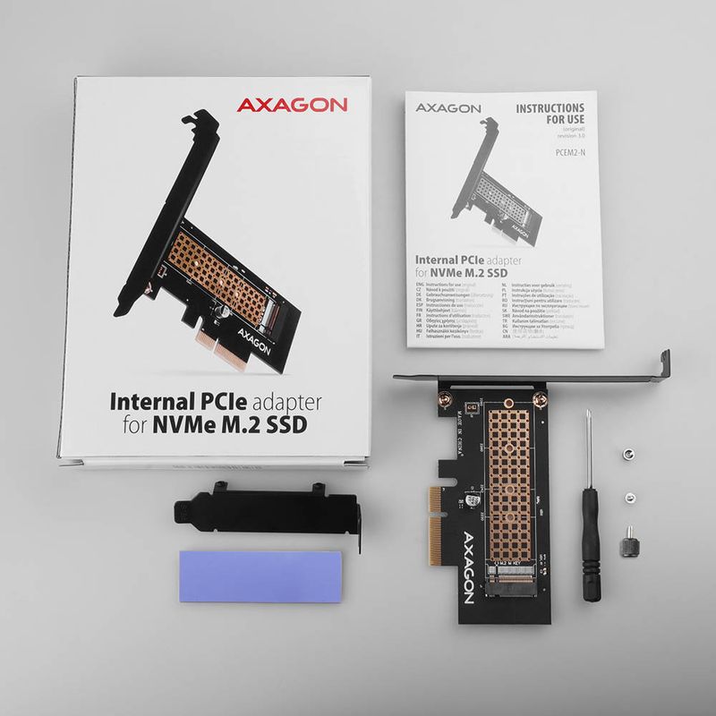 Axagon-PCEM2-N-scheda-di-interfaccia-e-adattatore-Interno-M.2--AXAGON-PCEM2-N-PCIe-3.0-x4-Adapter-1x-M.2-NVMe-SSD-With-P